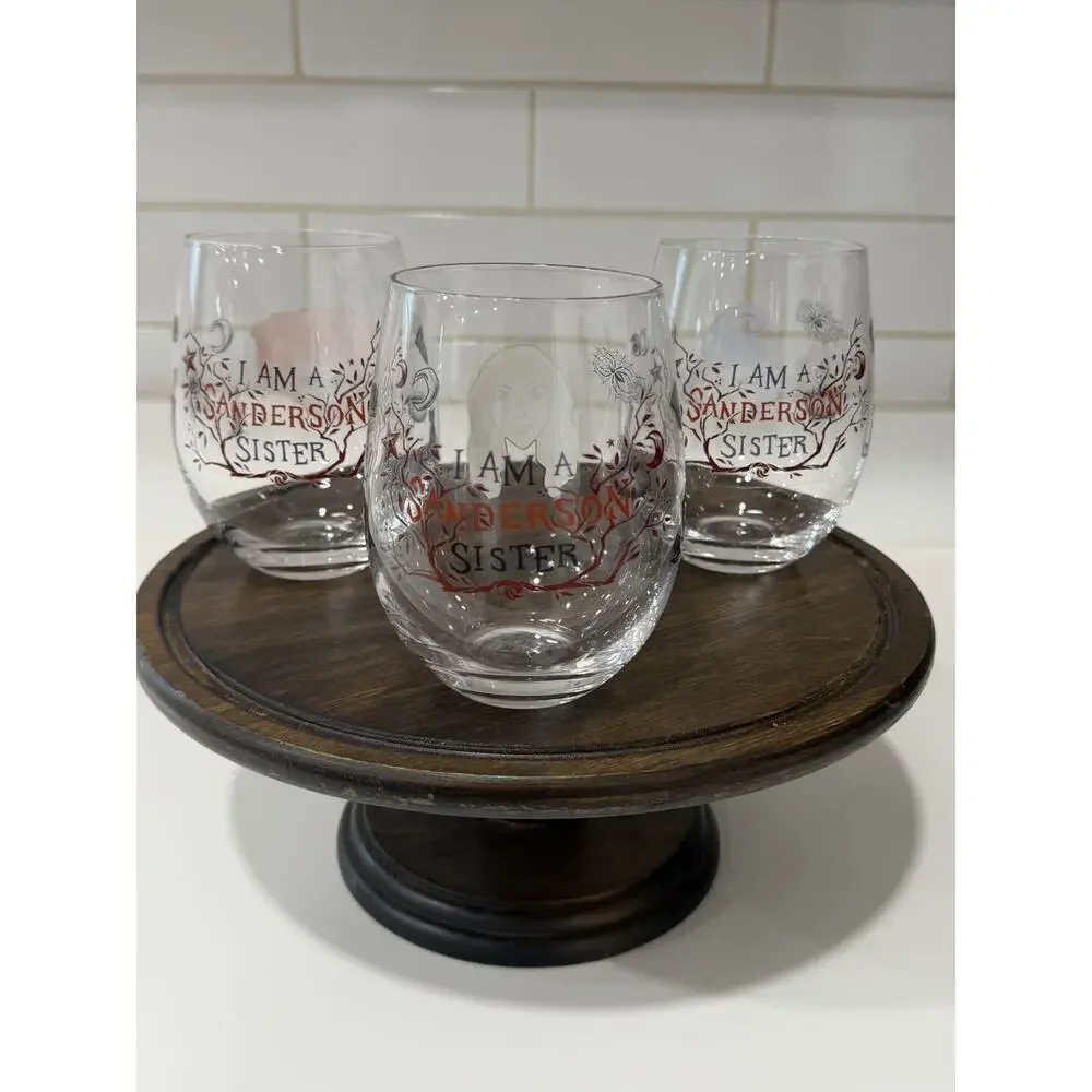 Disney Hocus Pocus Stemless Wine Glasses Set of 3 Sanderson Sisters Halloween